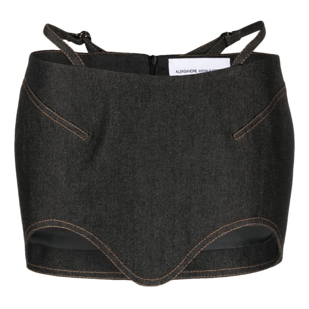 Aleksandre akhalkatsishvili string wave denim skirt